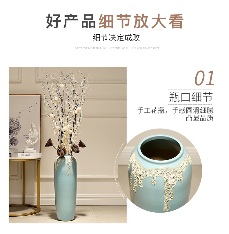 European large ground ceramic vase decoration company in furnishing articles I and contracted home sitting room porch flower arrangement
