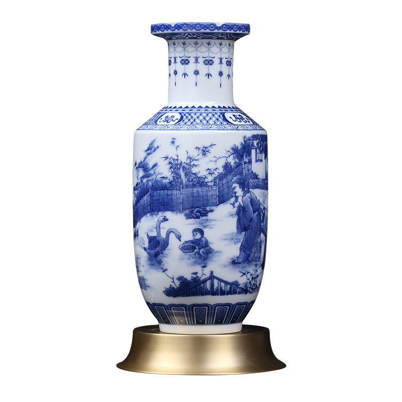 Jingdezhen blue and white vase furnishing articles ceramics from I and contracted sitting room porch of Chinese style household vase decorated by hand