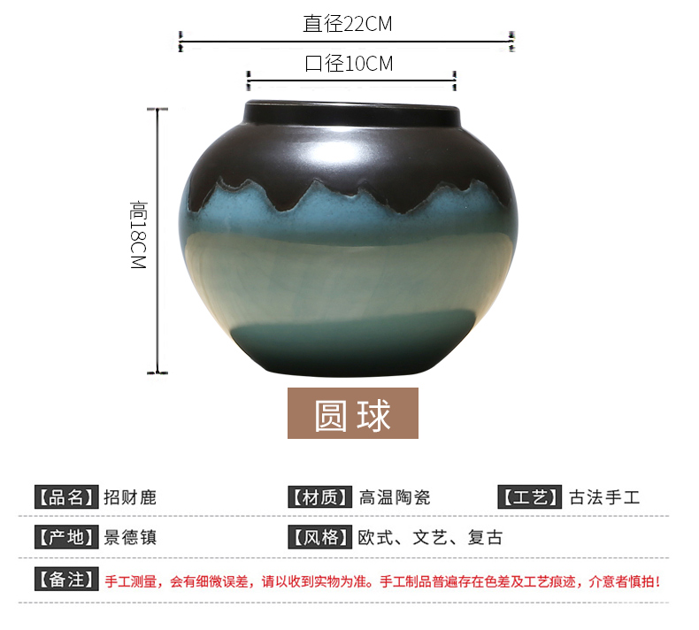 Modern new Chinese pottery and porcelain vase decoration suit creative furnishing articles porch decoration vase of TV bar face