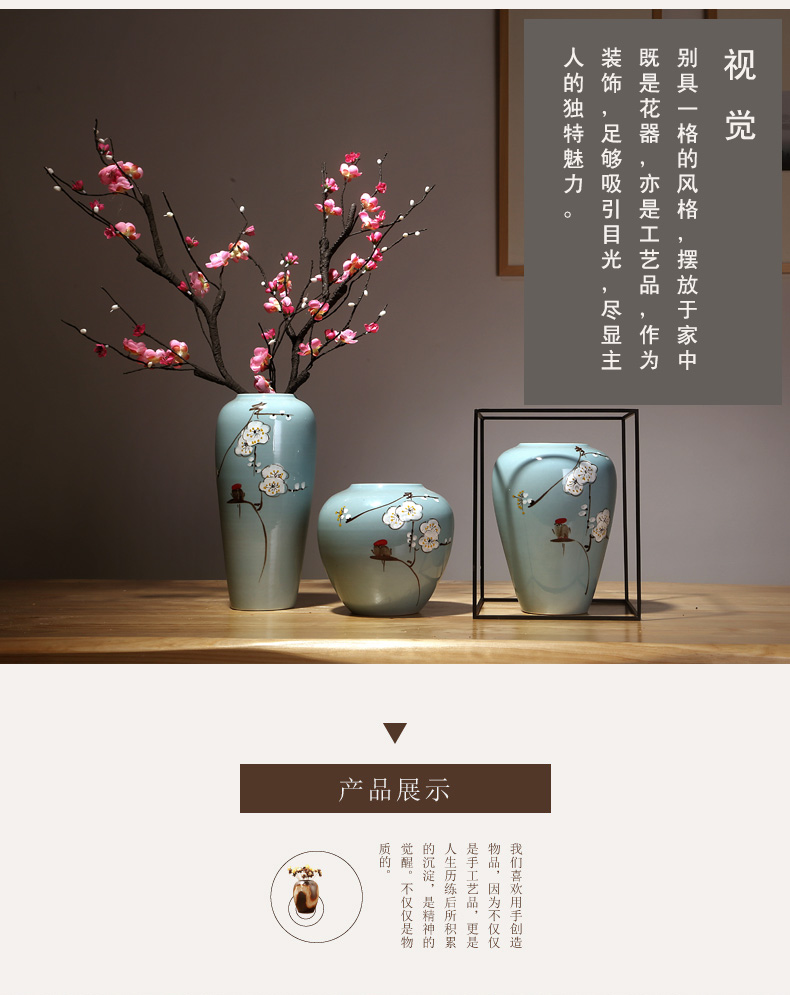 Jingdezhen ceramics simulation dried flower vases, new Chinese style household act the role ofing is tasted, the sitting room porch flower adornment furnishing articles