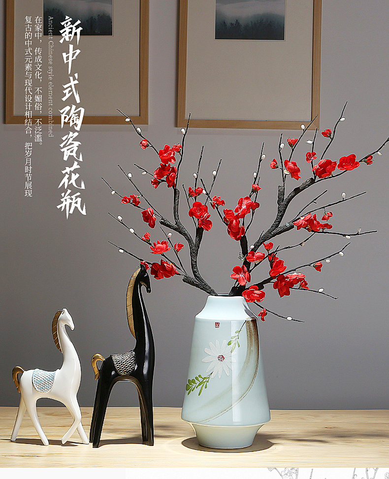 Jingdezhen ceramic flower implement modern new Chinese style household mesa of dried flowers sitting room porch decorate table flower arranging furnishing articles