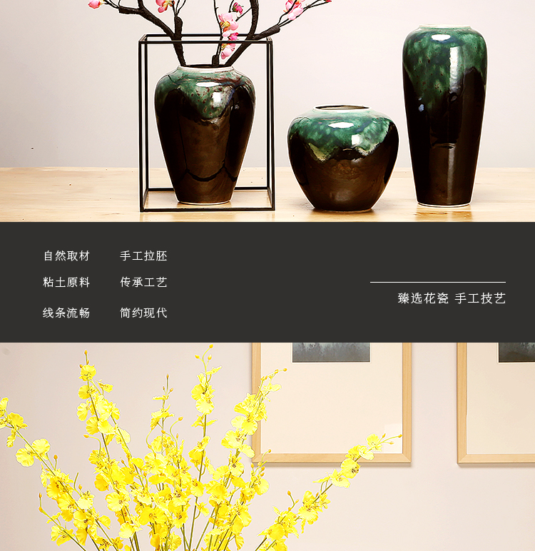 Jingdezhen ceramics by hand vase modern creative new Chinese style living room porch home furnishing articles suit arranging flowers