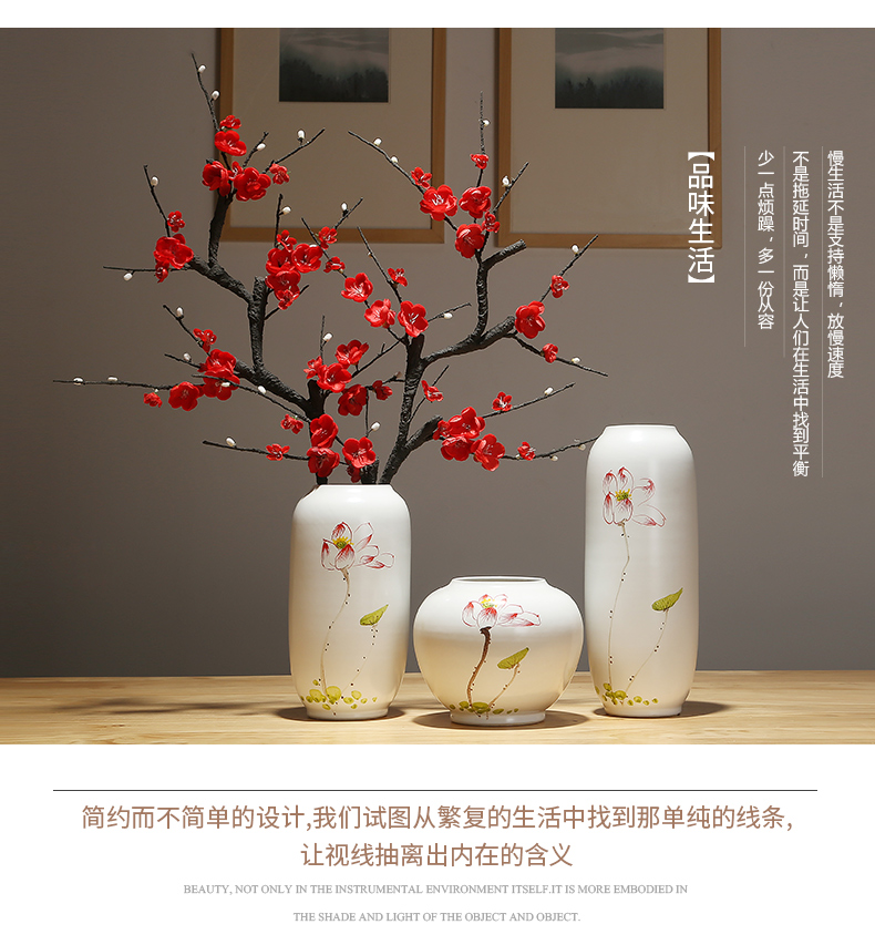 Jingdezhen ceramic vases, study of new Chinese style household adornment ornament desktop between modern example flower arranging flowers