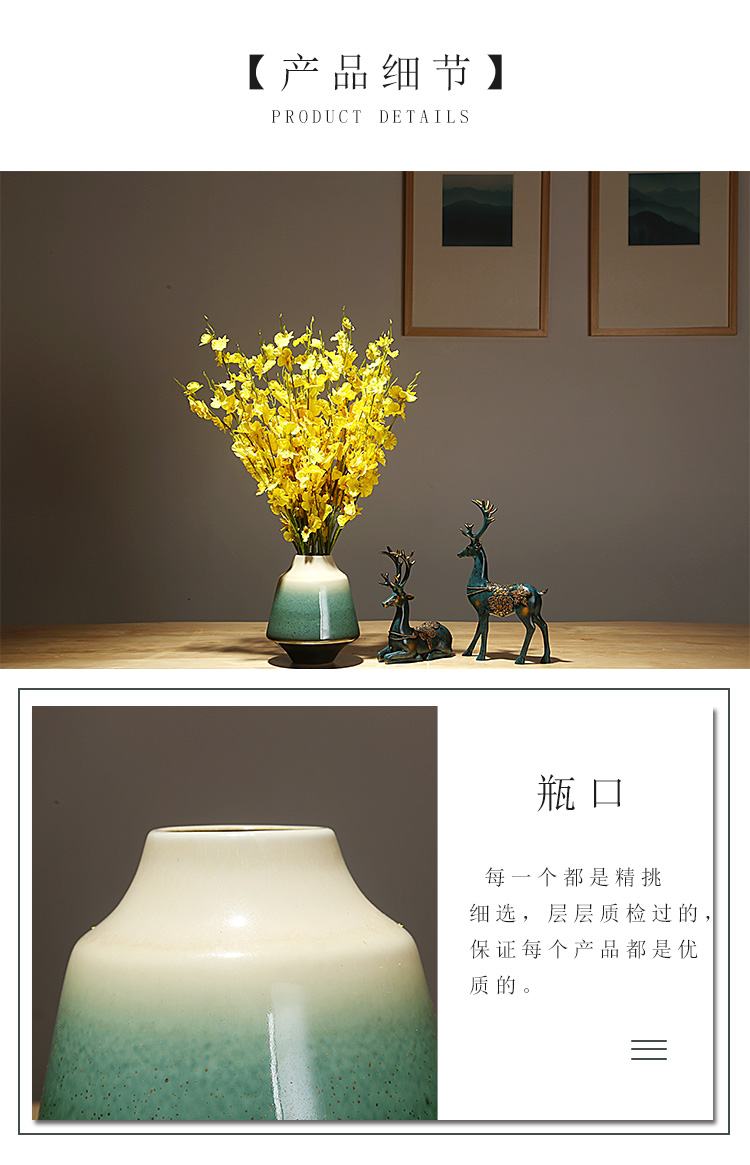 Jingdezhen ceramics by hand vase modern new Chinese style living room porch home dry flower arranging flowers adornment furnishing articles