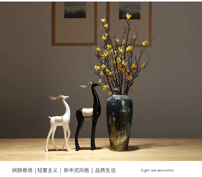 New Chinese style is contracted vase dried flowers decorative home furnishing articles sitting room flower arranging simulation ceramics decoration