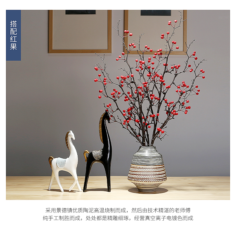 New Chinese style of jingdezhen ceramics vase dried flowers flower arrangement sitting room porch tea table table home furnishing articles