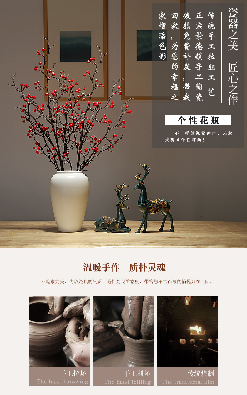 The New Chinese jingdezhen ceramics vase contracted and I home sitting room porch dried flower arranging flowers adornment furnishing articles