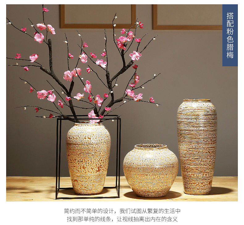 Ceramic vase wine table sitting room adornment creative flower implement new Chinese porcelain simulation dry flower arranging flowers is placed