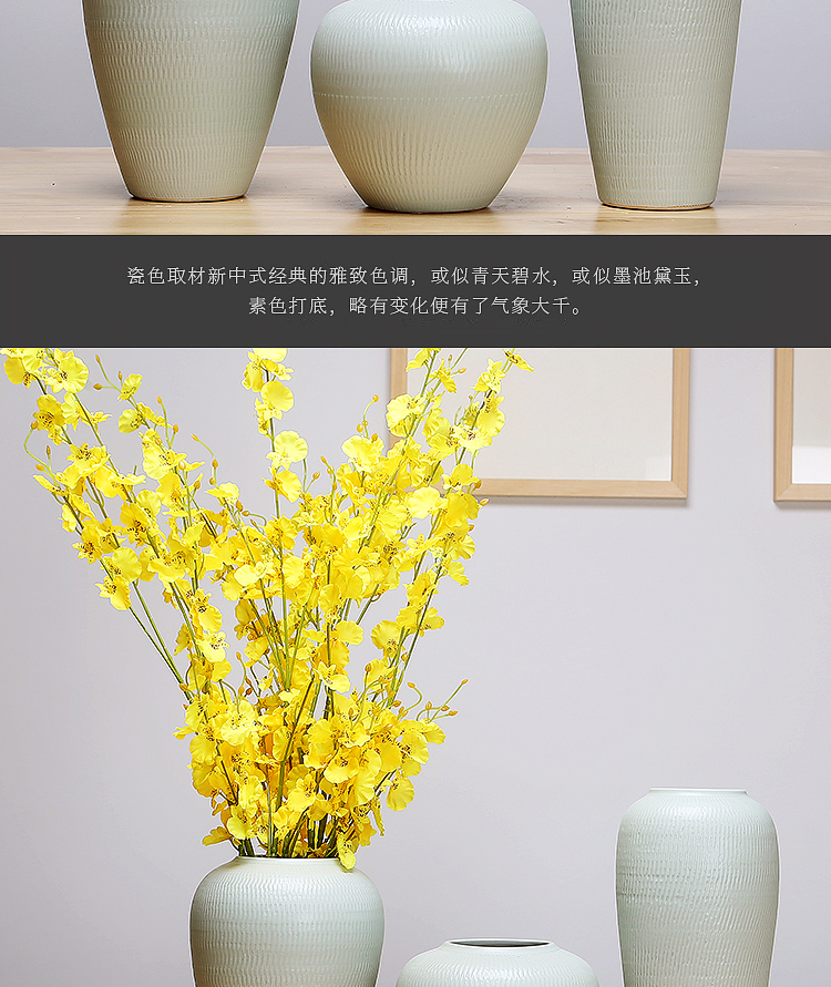 Jingdezhen ceramics vase white sitting room porch place simulation flower arrangement craft suits for Chinese study