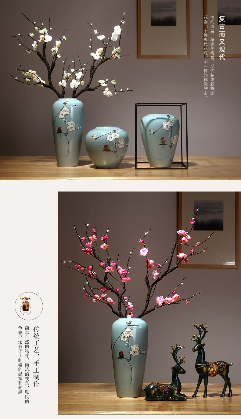 Jingdezhen ceramics simulation dried flower vases, new Chinese style household act the role ofing is tasted, the sitting room porch flower adornment furnishing articles