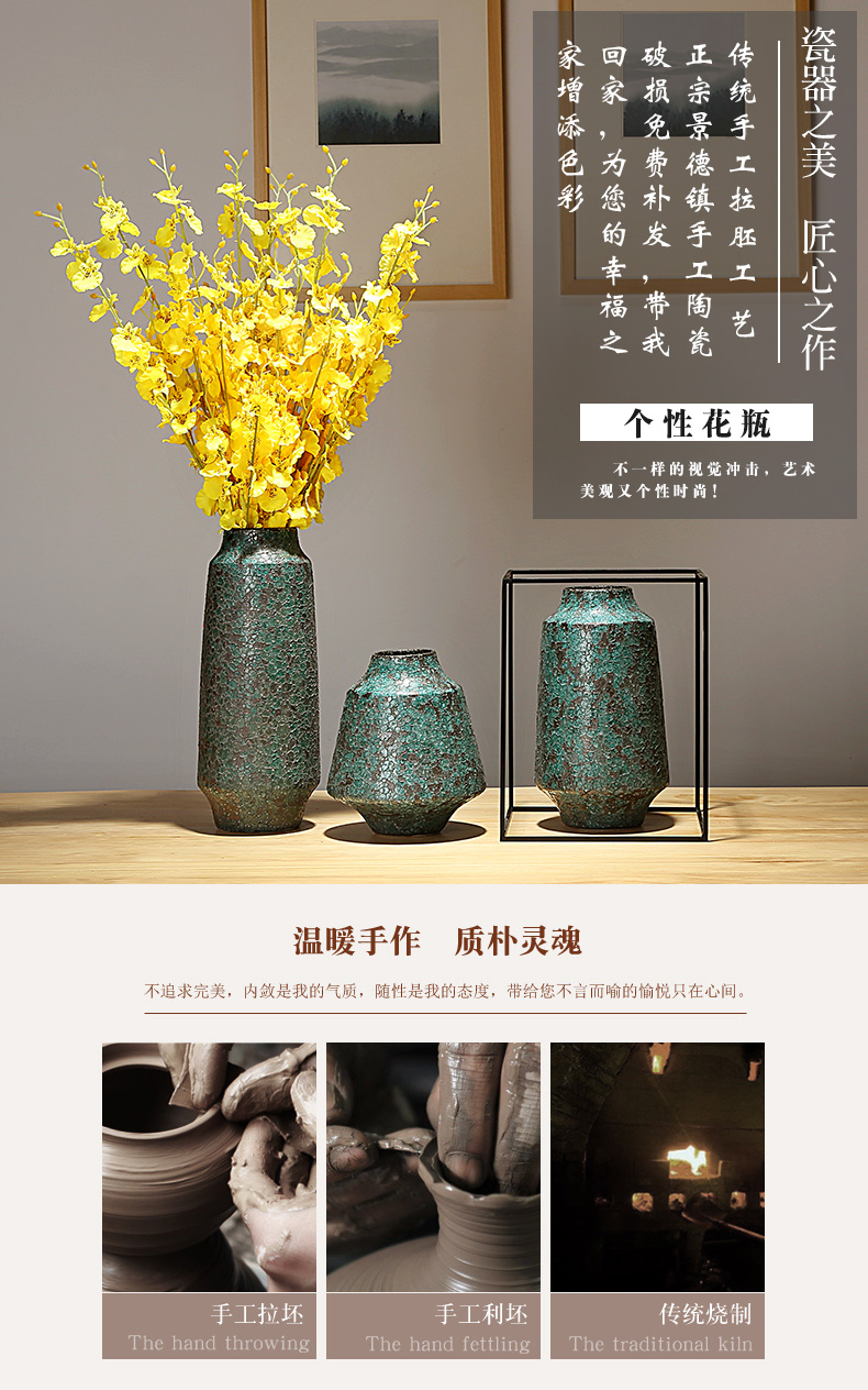 Jingdezhen ceramics vase now contracted sitting room porch decoration of the new Chinese style furnishing articles dried flowers flower arrangement suits for