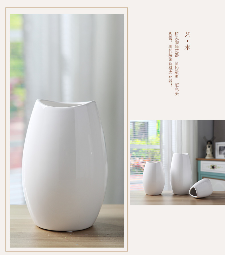 Jingdezhen ceramics creative modern Chinese style household vase sitting room porch flower arranging dried flower adornment furnishing articles suit