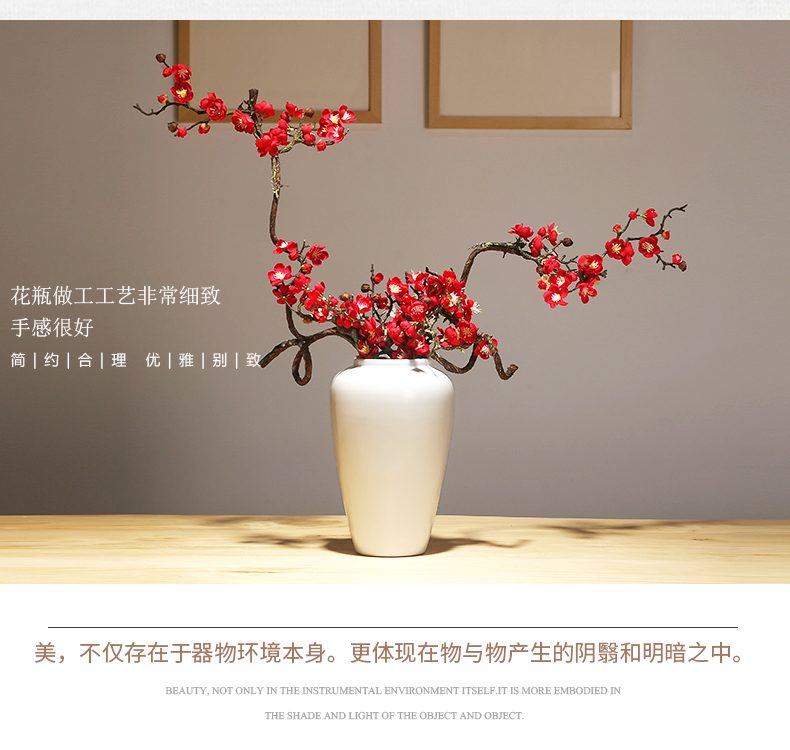 Jingdezhen modern ideas of new Chinese style porch vases, flower arranging white contracted household ceramics decoration the set piece