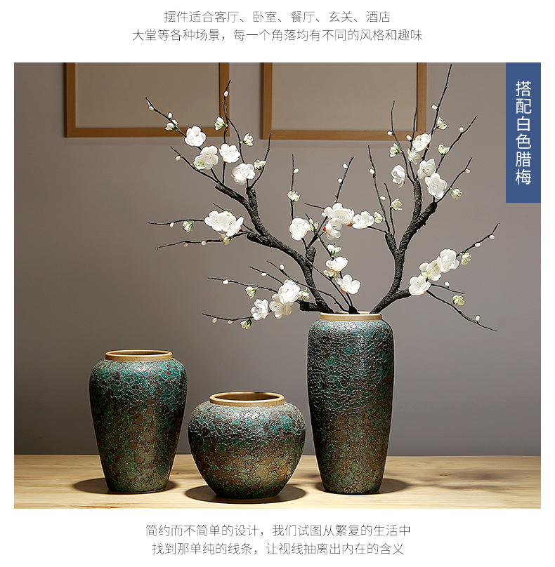 Jingdezhen ceramic vases, new Chinese style interior furnishing articles ornaments in the sitting room porch decoration creative hand - made flower arrangement