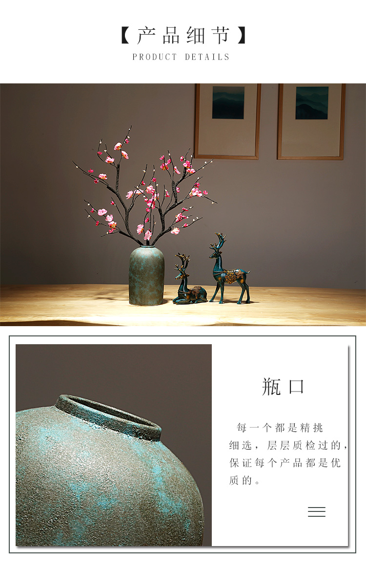 Jingdezhen ceramics vase manual creative sitting room porch study of new Chinese style furnishing articles flower decorations