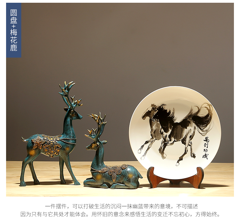 Jingdezhen hang dish sitting room of the new Chinese style household ceramics decoration plate of TV ark, wine I and contracted furnishing articles