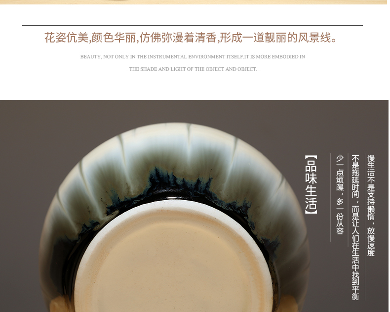 Jingdezhen ceramics from modern home sitting room place, a new Chinese zen artificial flowers dried flower vase set decoration