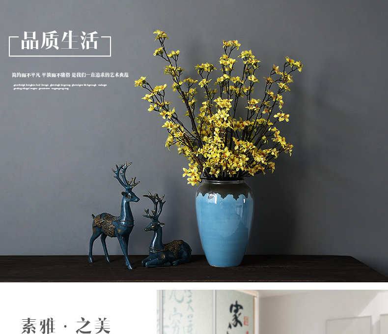 Jingdezhen porcelain vase simple atmospheric decorative vase modern creative home decoration vase of TV bar face