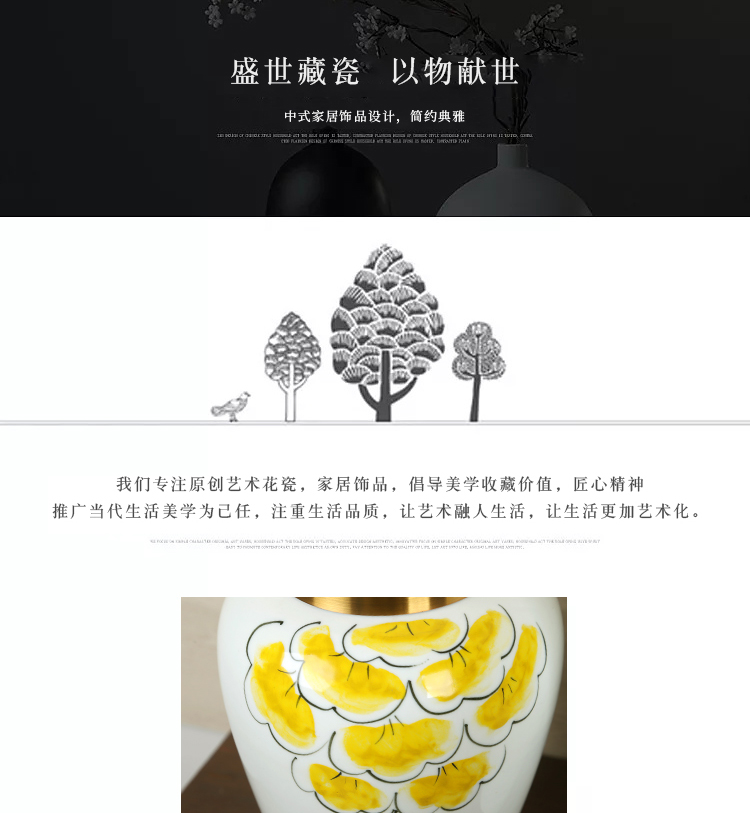 Jingdezhen ceramics vase modern creative Chinese style home furnishing articles European sitting room adornment suit by hand