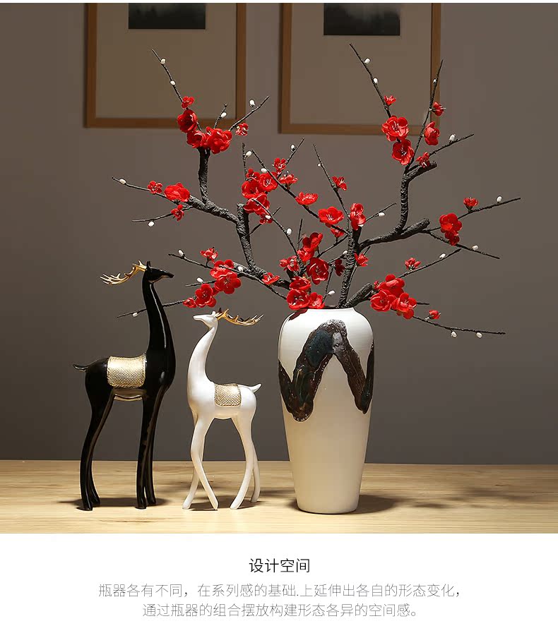 New Chinese style is contracted vase dried flowers decorative home furnishing articles sitting room flower arranging simulation ceramics decoration