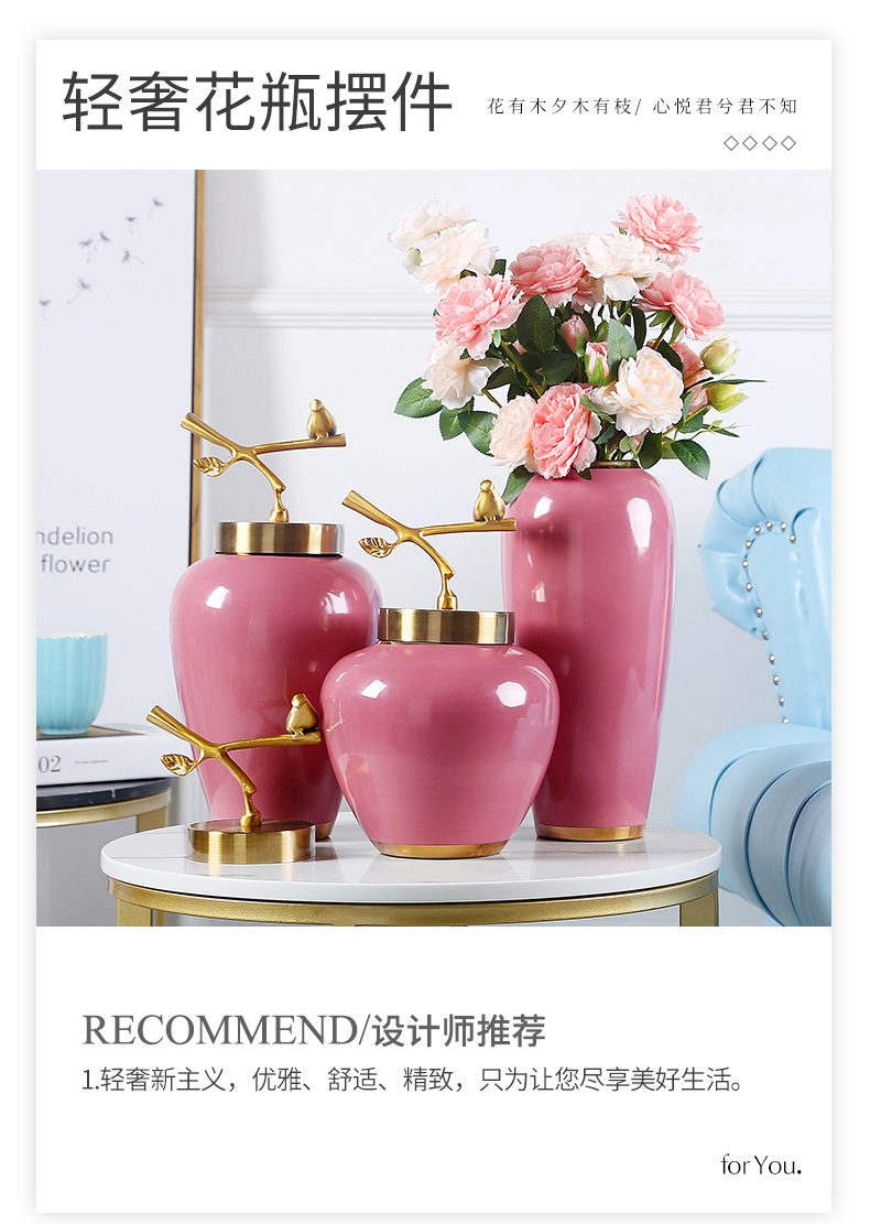 Jingdezhen mesa of I and contracted ceramic vase household furnishing articles sitting room dry flower arranging flowers flower adornment suit