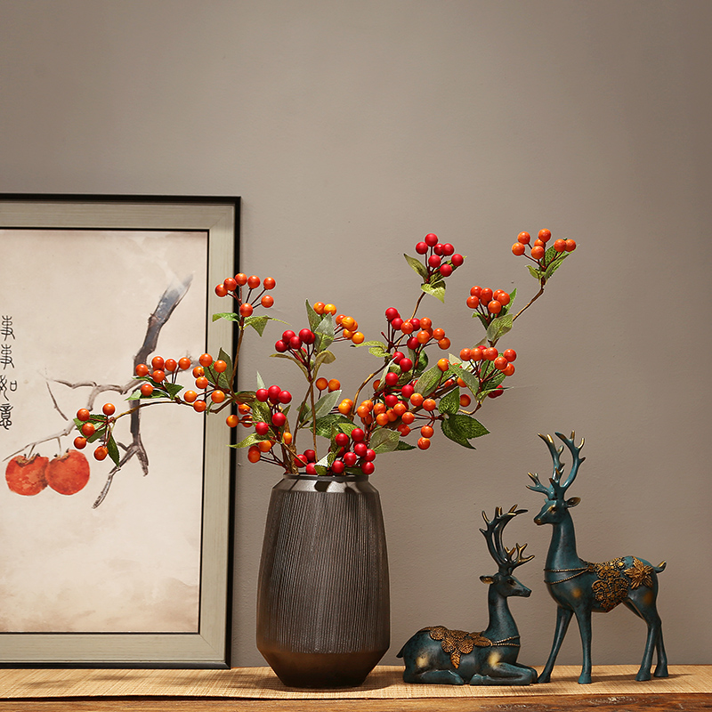 Jingdezhen modern household living room TV cabinet dry flower vase porch place new Chinese pottery and porcelain vase decoration