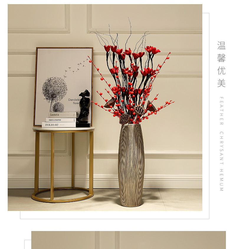 I and contracted creative living room floor vase household simulation dried flowers flower arrangement ceramics decoration company in furnishing articles