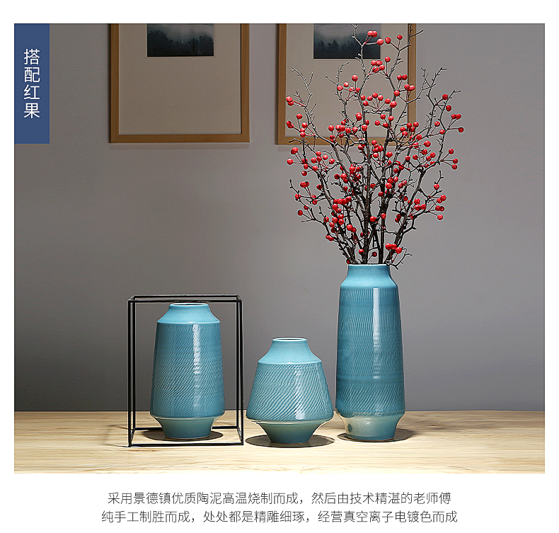 Contracted household act the role ofing is tasted Chinese flower arranging ceramic vase furnishing articles example room TV cabinet table sitting room porch decoration