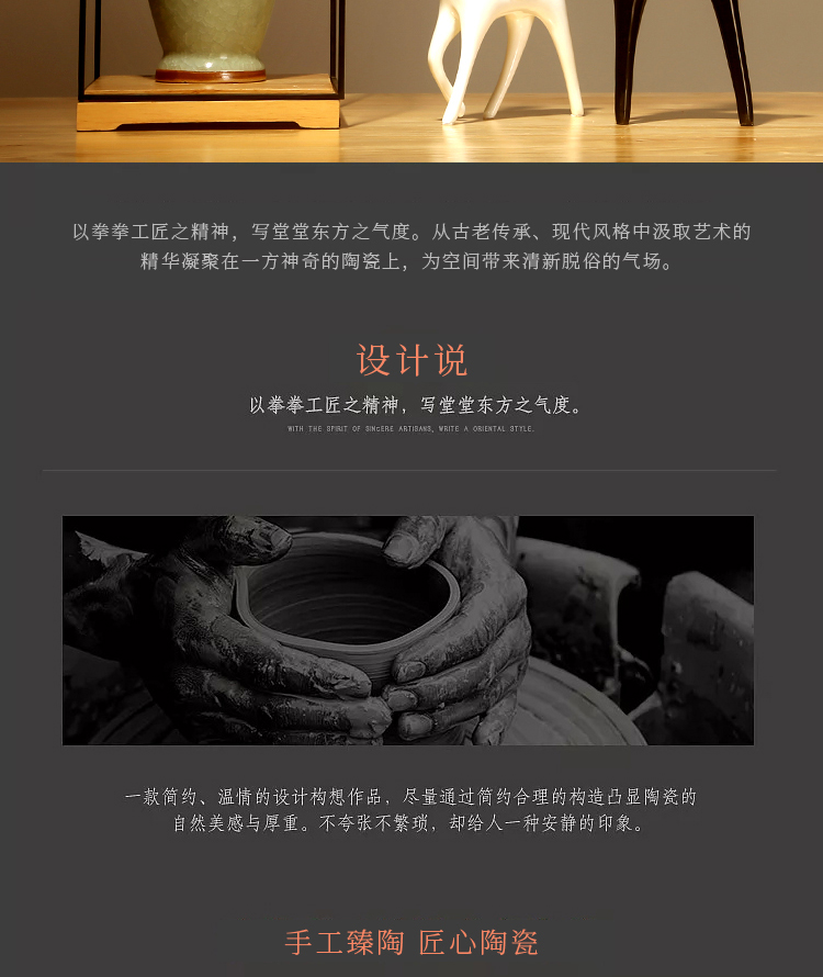 Jingdezhen ceramics craft new Chinese style blue ice to crack the vase home sitting room adornment furnishing articles study arts and crafts