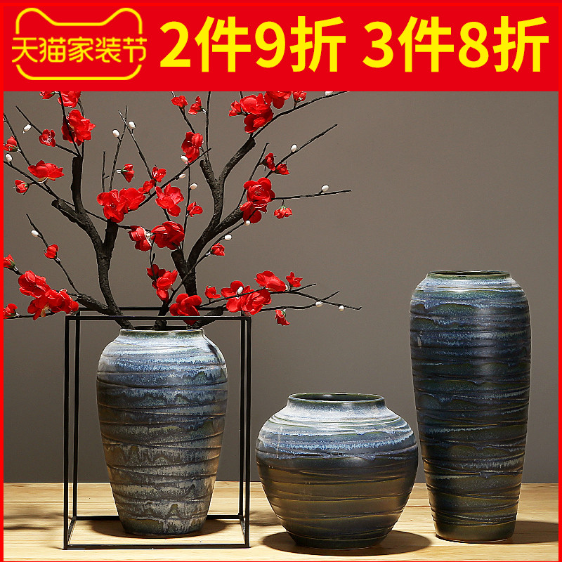 New Chinese style porch jingdezhen ceramics vase simulation table flower arranging dried flower adornment contracted home furnishing articles