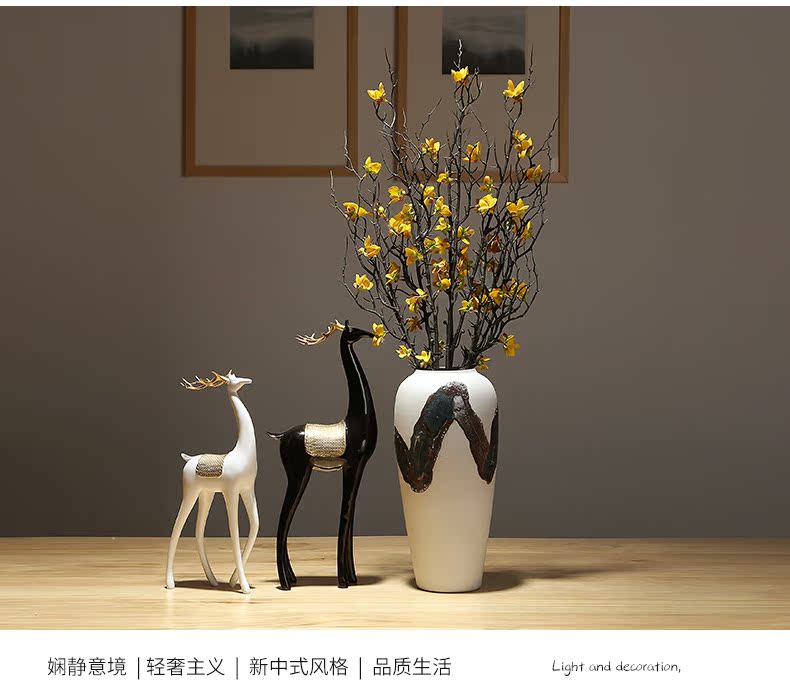 New Chinese style is contracted vase dried flowers decorative home furnishing articles sitting room flower arranging simulation ceramics decoration