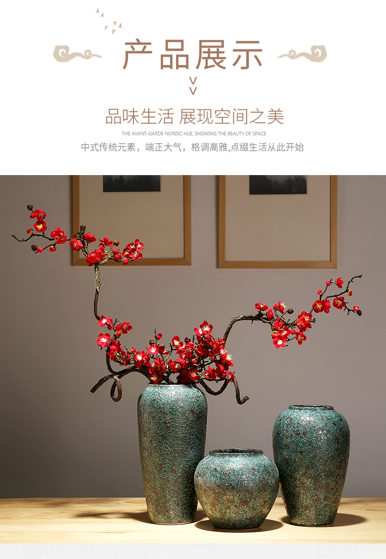 Jingdezhen modern new Chinese checking porcelain ceramic vase TV ark, sitting room porch home furnishing articles