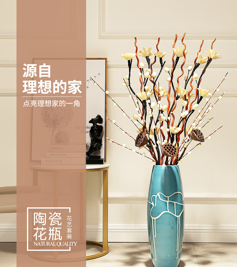 Vase landing, the sitting room is I and contracted artical dry flower arranging flowers tall ceramic Vase decoration furnishing articles