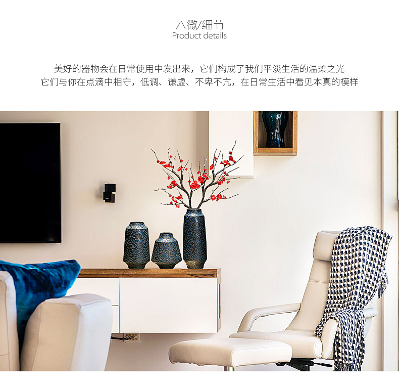 Creative three - piece ceramic vase furnishing articles sitting room ark, TV ark, sitting room porch household act the role ofing is tasted furnishing articles arranging flowers