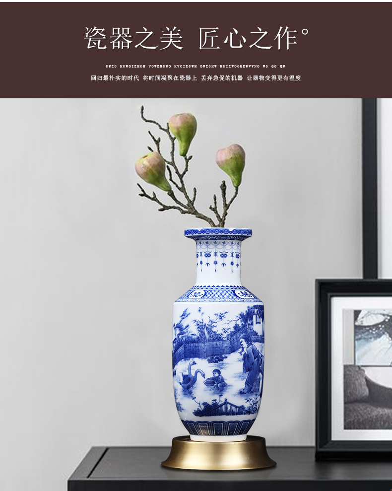 Jingdezhen blue and white vase furnishing articles ceramics from I and contracted sitting room porch of Chinese style household vase decorated by hand