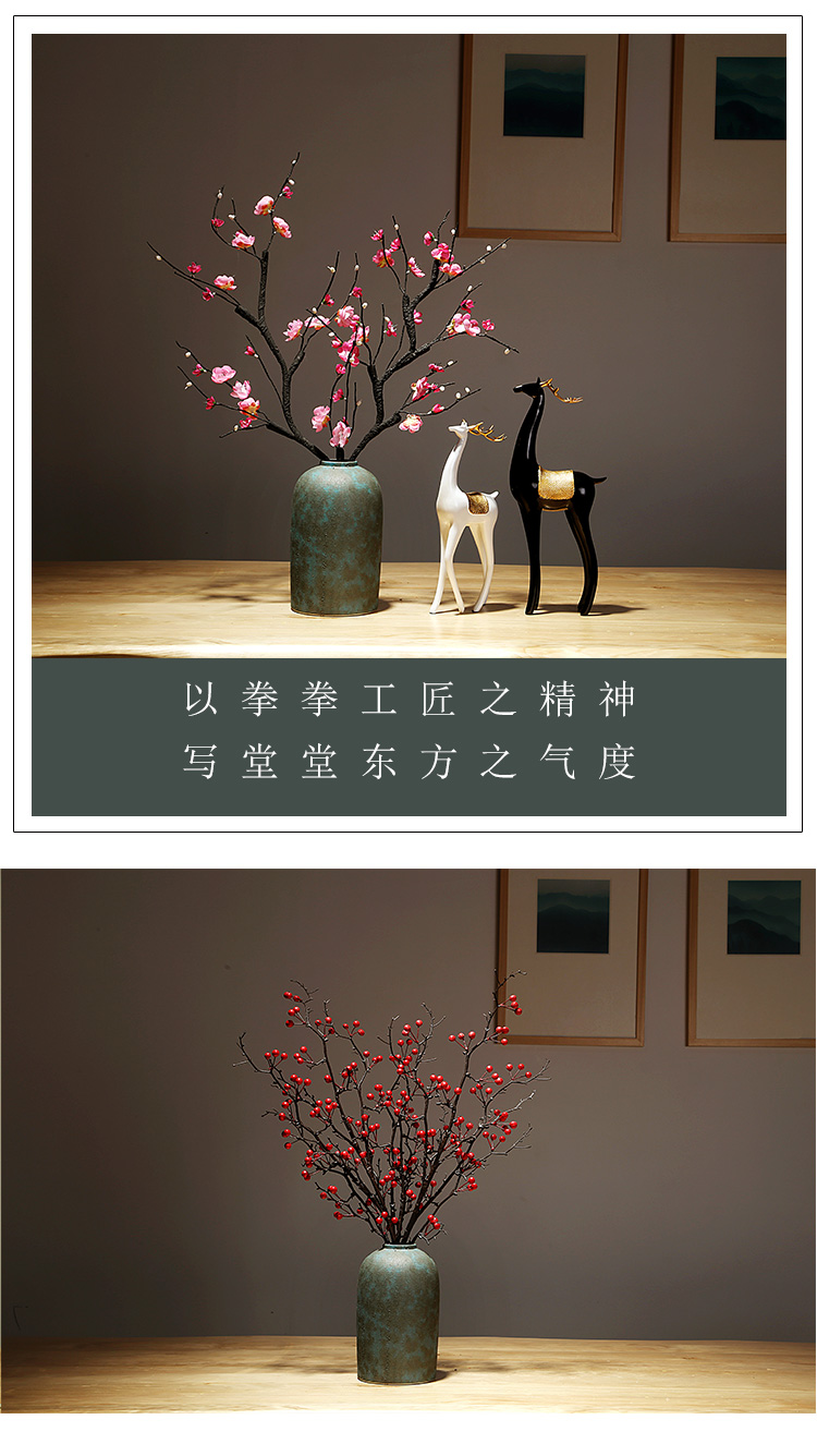 Jingdezhen ceramics vase manual creative sitting room porch study of new Chinese style furnishing articles flower decorations