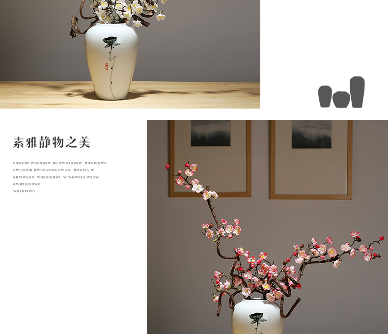 Jingdezhen ceramics craft vase, I and contracted household vase TV ark, new Chinese style porch vase furnishing articles