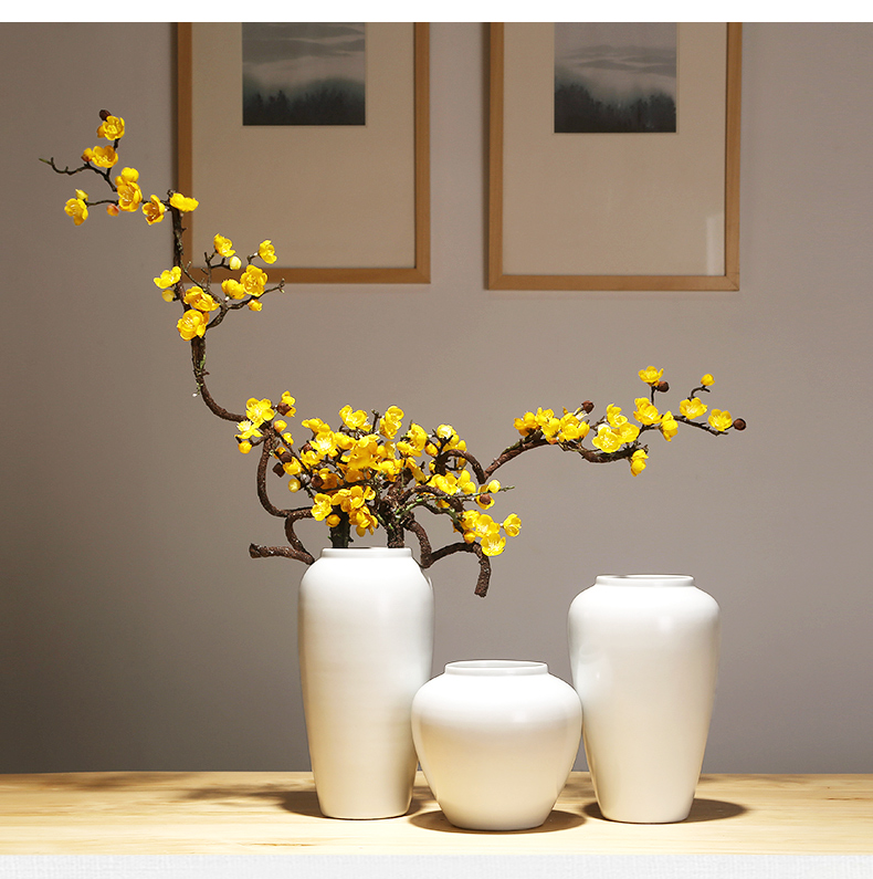 Jingdezhen modern ideas of new Chinese style porch vases, flower arranging white contracted household ceramics decoration the set piece