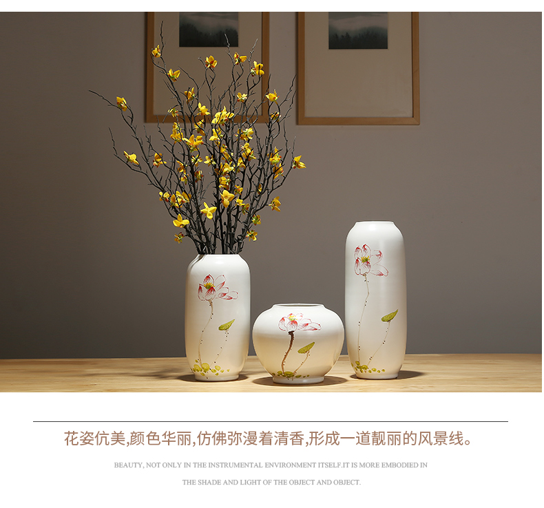 Jingdezhen ceramic vases, study of new Chinese style household adornment ornament desktop between modern example flower arranging flowers