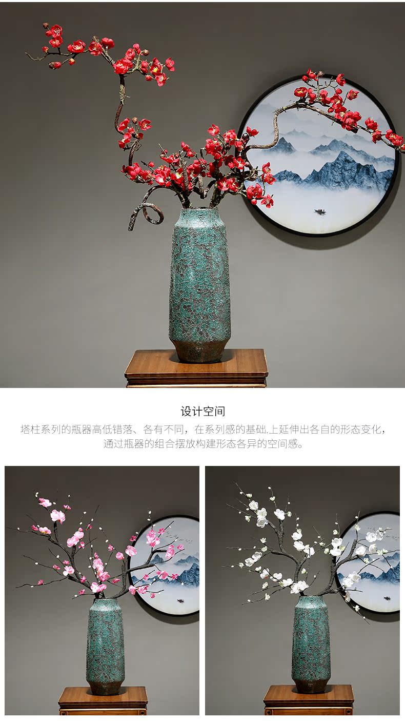 European ceramic vase contracted household adornment simulation dried flowers flower arrangement sitting room light and decoration pieces of table study ornaments