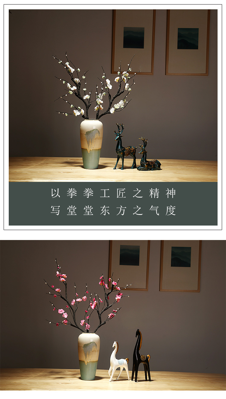 Jingdezhen ceramics vase manual creative new Chinese style European sitting room porch dried flower arranging flowers adornment furnishing articles