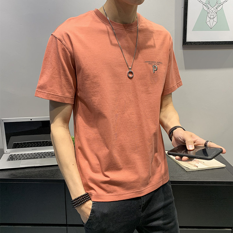 Short sleeve T-shirt for men Korean version trendy cotton boys casual clothes blouses 2022 new summer men's clothing