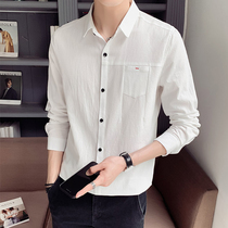 Spring Clothing Shirt Male long sleeves 2022 new casual shirt 100 hitch for Korean version trendy hot spring and autumn season mens clothes