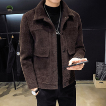 Mens coat Autumn fur coat Mens Korean version of the trend handsome clothes Casual jacket Student spring and autumn top