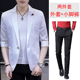 2019 mùa hè mới Men Bảy-Sleeve Suit 100-Fit Suit thời trang Hàn Quốc phiên bản tinh khiết Suit Màu Sleeve nhỏ