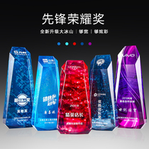 Crystal trophy custom creative trophy lettering Souvenir Champion team honor Student custom color trophy