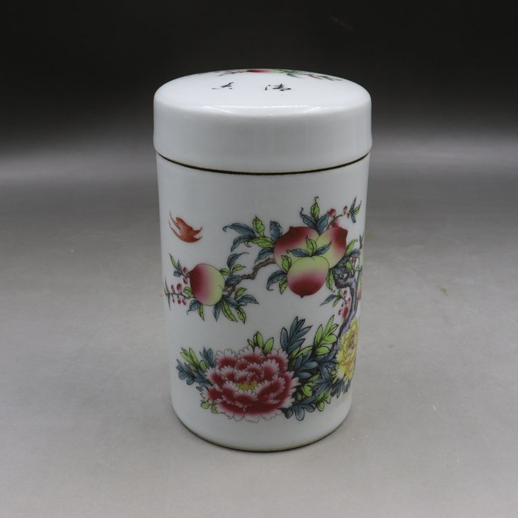 Residence Hall System Powder Color Rich And Expensive Tea Leaves Jar Cover Jar Ancient Play Antique Antique Porcelain Home Swing Accessories Collection