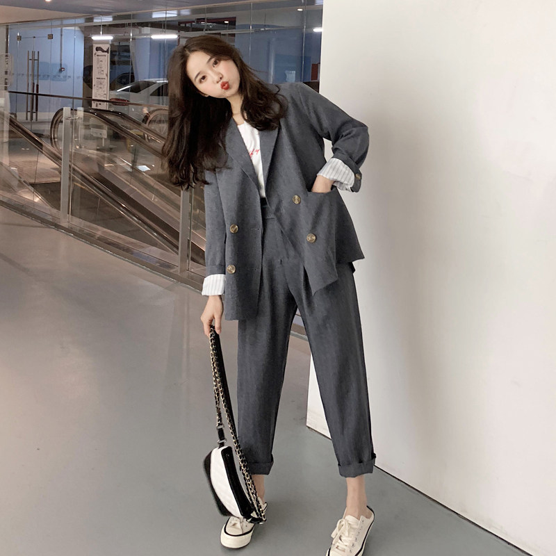 Suit suit woman 2022 spring and autumn new Korean version Temperament Professional English Breeze Small Fragrant wind Western-style jacket Two sets