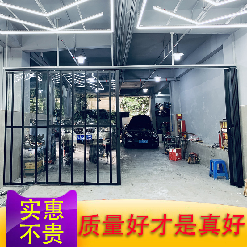 Aluminum Alloy Folding Door Car Wash Shop Crystal Door Car Beauty Room Sliding Dustproof Insulation Shopping Mall Store Partition Aluminum Alloy Folding Door Car Wash Shop Crystal Door Car Beauty Room Sliding Dustproof Insulation Shopping Mall Store Partition