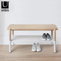 Limited Time feedback) umbra Manchuria solid wood metal Nordic Japanese bench bench porch shoe stool